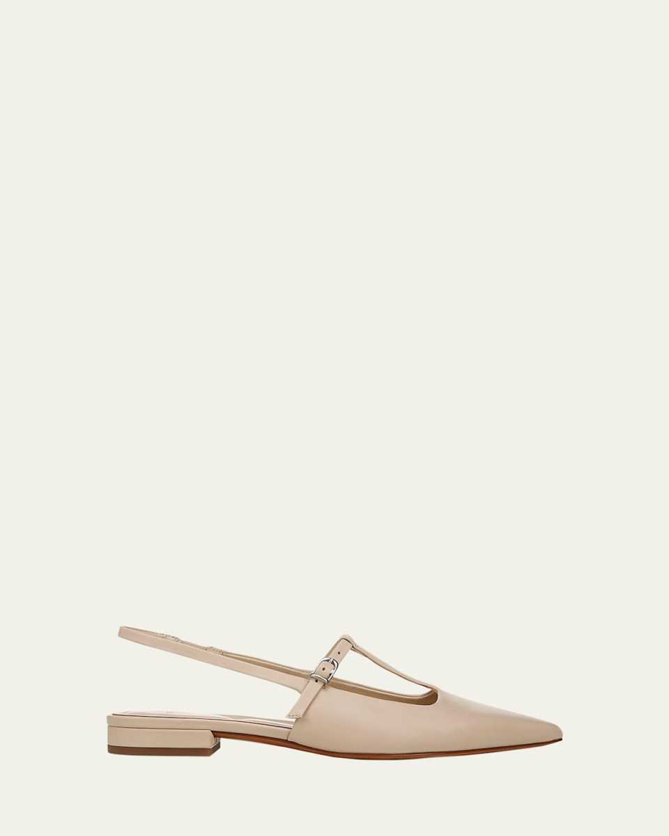 Iliana Leather T-Strap Ballerina Flats